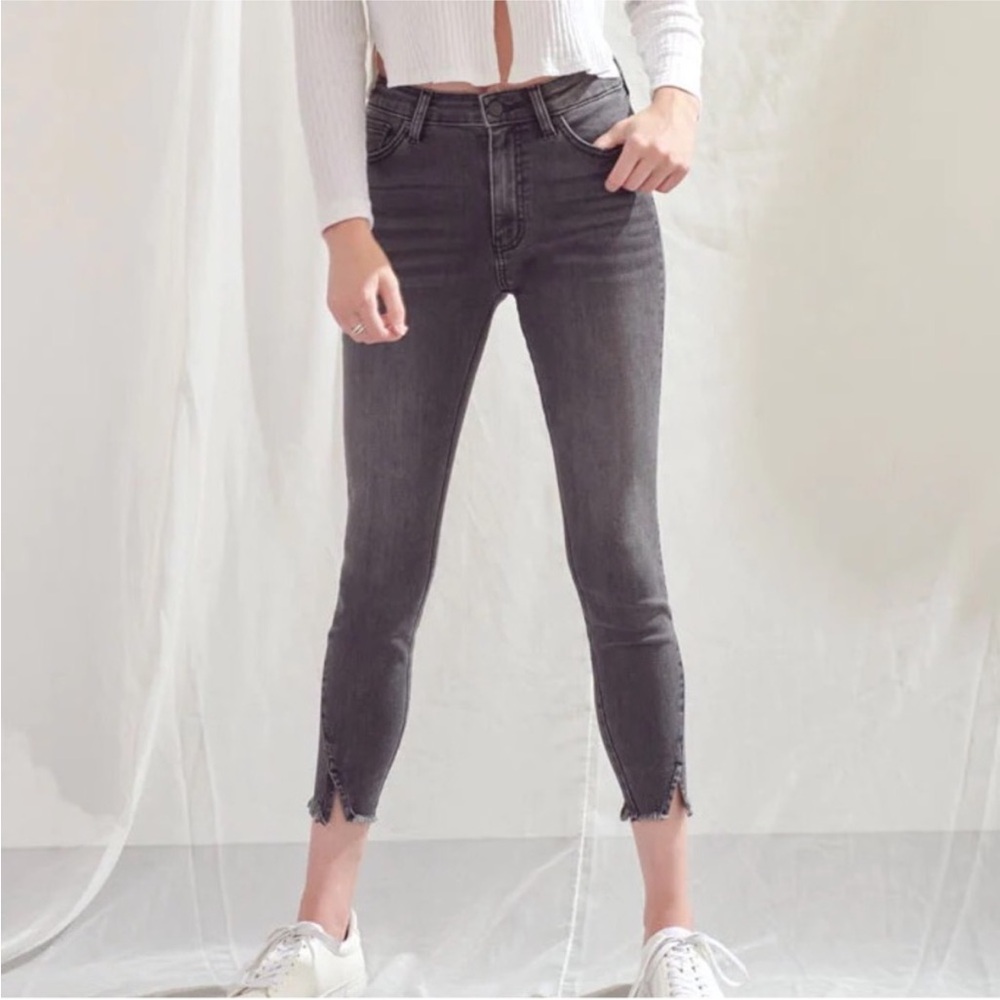 KanCan Faded Black Hadley High Rise Split Ankle Skinny Jeans 7/27